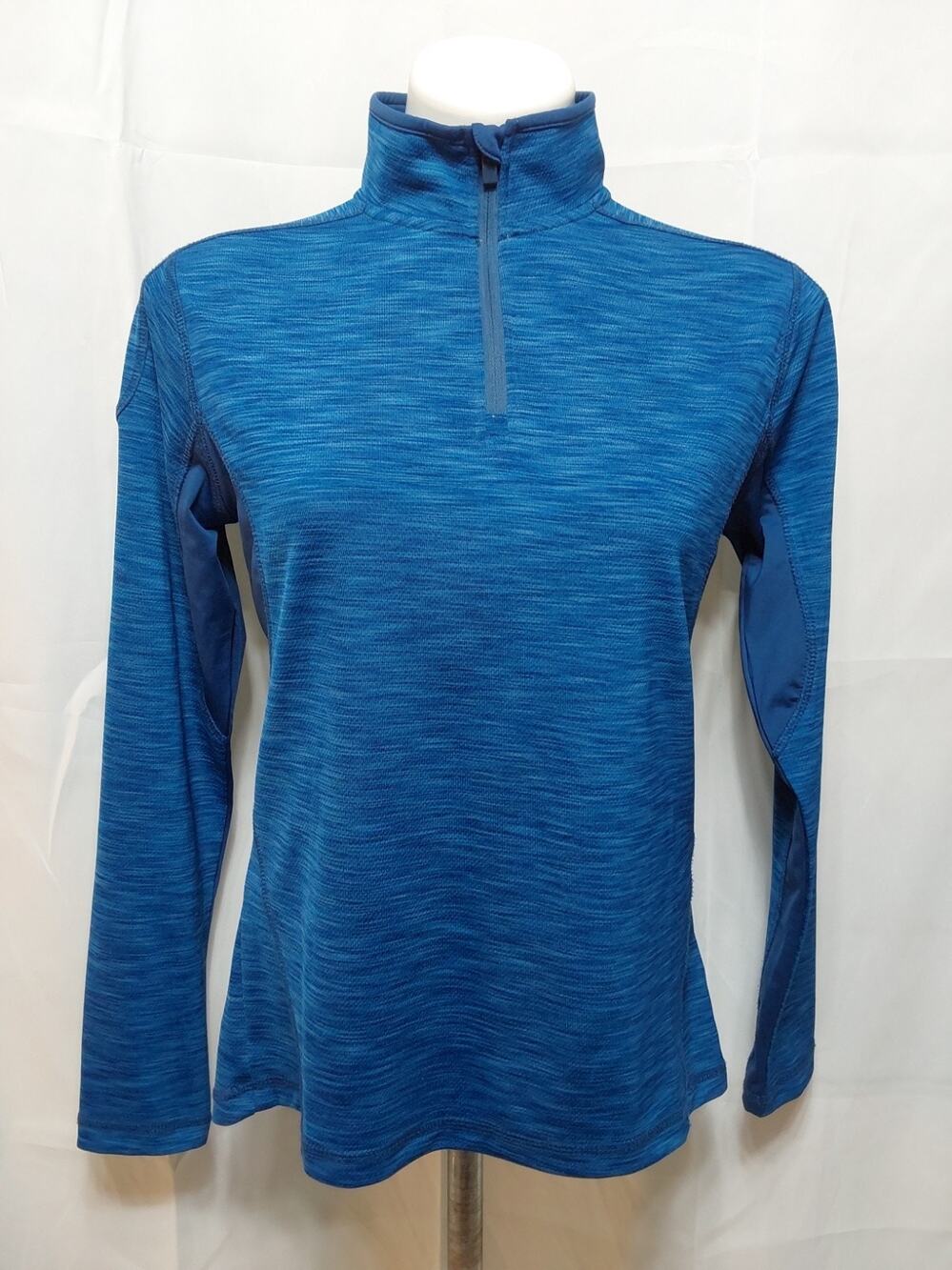 Elevate Sport S/P Blue 1/4 Zip Athletic Long Sleeve Shirt #L121